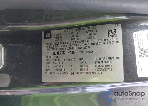 2016 GMC Canyon z USA, uszkodzony, nr VIN 1GTH5BEAXG1187589